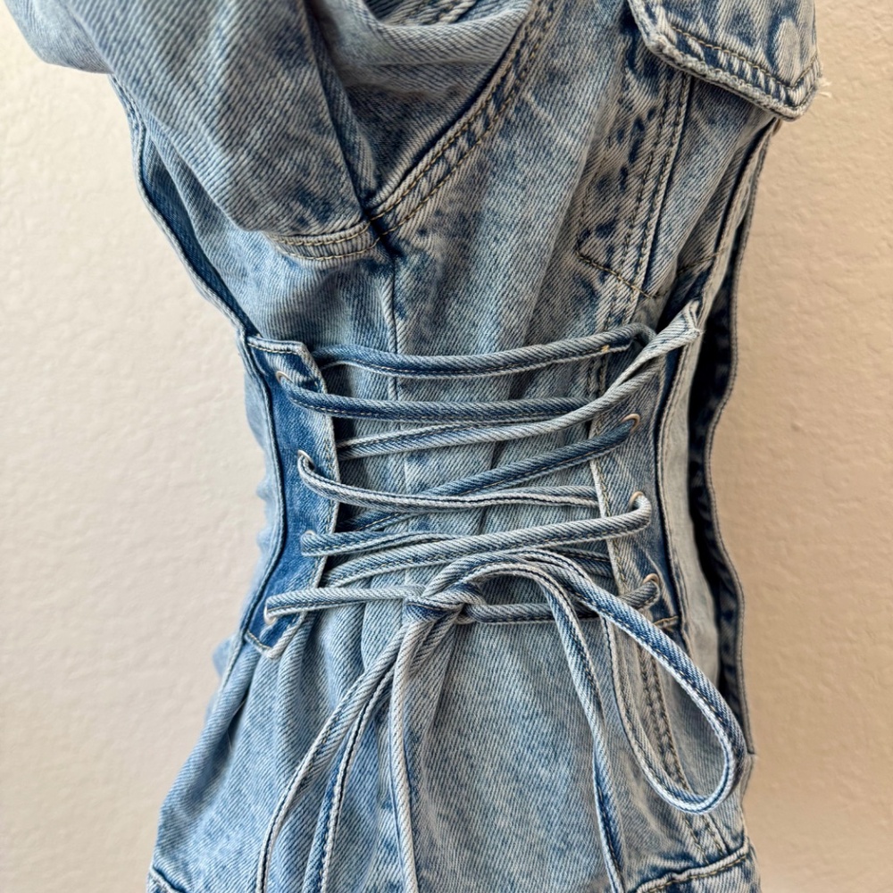 NWT Anthropologie Aureta Studio Lana Denim Corset Jacket Women's Size XS E - Picture 6 of 13